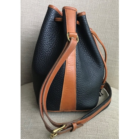 Dooney & Bourke Black and Tan Shoulder Bag - bucket bag - Picture 3 of 11